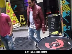 LatinLeche - Sexy Latino Boy Gets Covered In Cum By Four Hung Guys