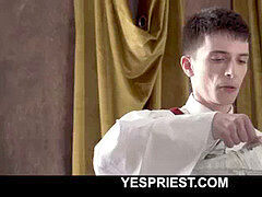 Priest raw internal ejaculation closeup out of church guy's little anus-YESPRIEST.COM