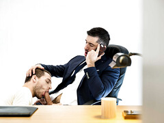 Jay Roberts talks on the phone while enjoying Tayte Hanson