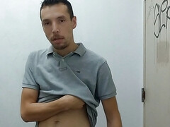 Bustin a nut in the restroom