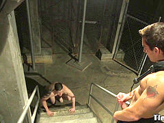 bdsm cop whips out prisoner for dicksucking