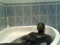 bathroom and rubber breath play