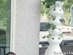 Hairy guy gets his cock drilled to a young twink while relaxing