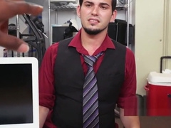 BLOWING my interviewer' s HUGE black DONG in his office