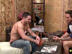 Big Dicks At School . Cock massage in homo porno flick