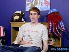 Redhead guy Cody Walker interviewed before a solo masturbation session