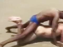 Wild sex on a public beach