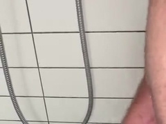 Tugging off in bathroom again