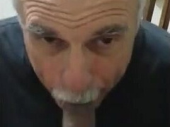 Old daddy give me blowjob and eat my cum 13