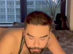 Naughty Latino boy deepthroats on a dildo as if it were your throbbing cock