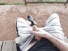 Wank at the baseball field + pissing at the pond of a golf course