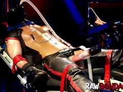 Intense foot play domination and cock pump gay Devin Franco bondage