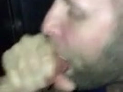 Inhaling Enormous Spunk-Pump at the Gloryhole