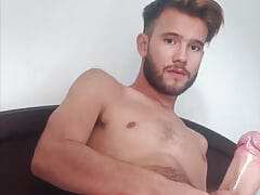 18 yo twink having fun with his big cock