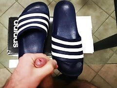 New Fuck cum Adidas Adilette slide sandals