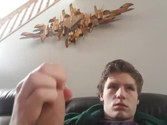 Youthfull Dude with Draped Uncircumcised Trouser Snake Milks off