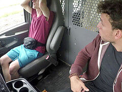 tantalized lad receives cum on face after doggy style anal invasion