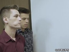 Threesome sex affair with the boss Jayden Marcos at the office