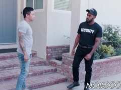 Black security dude anally fucks his Asian customer 2