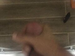 18 Years old hairy dick boy is wanking in bathroom