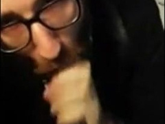 Hot bearded guy sucking guy in public restroom 5