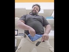 Caught, cock out, big black cock