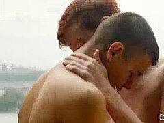 bj'ed redheaded masseuse blows cum fountain