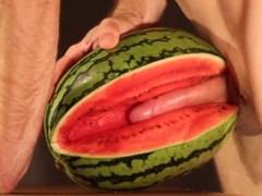 water melon cum - fucking a melon and cumming 7