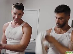 Adam Ramzi and Jordan Starr have gay sex after finishing work