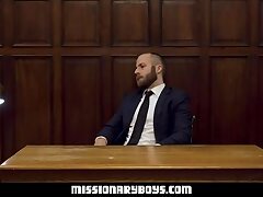 MormonBoyz - Ripped Missionary Boy Penetrates A Strong Priests Tight Asshole