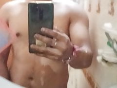 Hot musculer boy taking shower