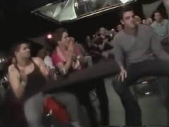 Male stripper with tattoos having fun at a party