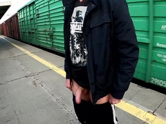 man jerks at the station