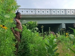 KennieJai masturbates off by the sea and gets caught