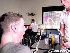 Muscle dad Ryan Rose porks adorable Horny College Boy