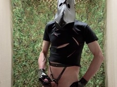 Solo masturbation session with lubricant