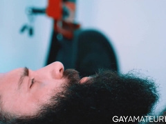 Hunky trainer Markus Kage doggystyled his new client Alex Montenegro in the fitness g