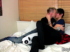 Emo twink Kyle Dickinson rails thick rod while spilling jizz