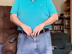 Fat old grandpa get naked and exposes himself for the world.