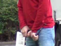 Great Compilation Of Older Truckers Pissing In Public Scene 2