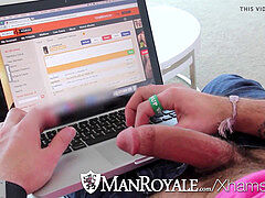 ManRoyale fellow caught wanking online by bf
