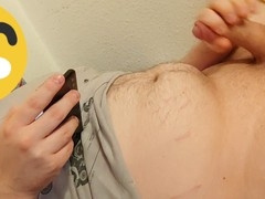 Wild self-pleasure session results in a messy cumshot on my own body