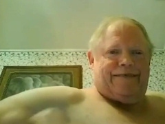 fat grandpa jerking off on the bed 5