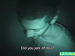 Latino invites twink to deepthroat his straight buddy