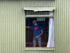 Brave getting off by the window with money-shot