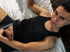 Dante Roman playing with his sensitive cock today