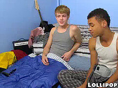 ebony and white twinks experience blowjobs and doggy fashion