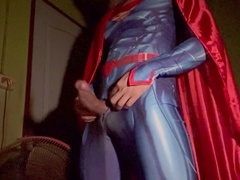 Inexperienced college boy unleashes his superpowers in a hot solo jerk off session!