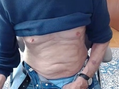 Horny 82-year-old German amateur gives a steamy handjob on webcam