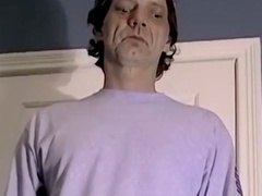 Rugged elderly dude putting his forearms to good use